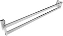 Chrome Sliding Frameless Shower Door Double Towel Bar Kit - 30" Long