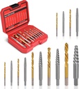 14 Pieces Screw Extractor Set, Left Hand Drill Bits Set for Removing Stripped Screws and Broken Bolts 35# Cr-Mo & 6542 HSS Steel Cobalt Easy Out Screw Extractor Set Broken Bolt Extractor Kit