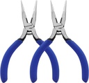 Mini Needle Nose Pliers 5"-2 Pack KAIHAOWIN Small Long Nose Pliers with Wire Cutters, Spring Loaded Thin Needle Nose Pliers, Precision Pliers Set for Crafts/Jewelry Making/Tiny Project