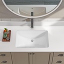 Sinber C1312-OL 21 Inches Undermount Rectangular Bathroom Sink with Overflow Ceramic White Finish
