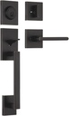 Single Door Handle Set with Single Cylinder Deadbolt, Rectangular Adjustable Entry Door Lock Set (Arch Lever, Oil Rubbed Bronze)