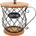 Coffee Pod Holder with Lid and Handle, Large Capacity Coffee Capsules Holder Stylish Coffee Pod Organizer Practical Coffee Pod Storage Coffee Pod Basket for Home Office Countertop Decor
