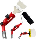Multi-Angle Paint Brush Extender Red, Paint Edger Tool for High Ceilings, Extension Pole Attachment Holder for Paint Brush,Roller, Scraper, Rotating Head, Paint Pole Extension Device