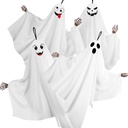 4PCS Hanging Ghosts Halloween Decorations With Skeleton Hands, Spooky & Cute Expression for Front Porch and Tree