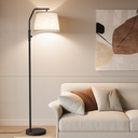SUNMORY Floor Lamps for Living Room, 9W Bulb Included, Tall Lamp for Bedroom with Adjustable Head, Modern Standing Lamp, 0-100% Dimmable Arc Floor Lamp for Dining Room Office Nursery, Black.