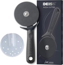Deiss Lux Heavy Duty Pizza Cutter With Wheel Slicer- Stainless Steel Sharp Smooth Pizza Cutter Wheel With Easy Grip Non-Slip Handle, Dishwasher Safe (BLACK)