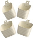 GLEAVI 4PCS Wall Storage Basket Punch Hanging Baskets Stackable Bathroom Kitchen Organizers for Easy Access Space Saving