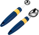Ergonomic Fruit Scooper Double-sided for Ice Cream Fruit Easy to Clean Stainless Steel Baller for Desserts